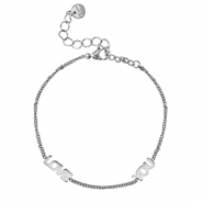 Armbänder aus Stainless Steel - Rostfreiem Stahl ''LOVE YOU'' Silver