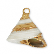 Muschel Anh&auml;nger Specials Schnecke Pearl-gold