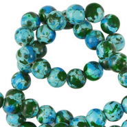 Perlen Keramik 6mm Green-blue