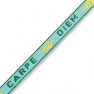 Schmuckband mit Text "carpe diem" Turquoise-green
