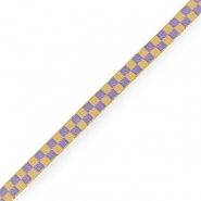 Schmuckband mit Text W&uuml;rfel Yellow-purple