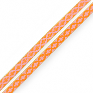 Schmuckband mit Text Blume Orange-light pink