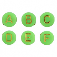 Buchstaben Perlen aus Acryl Mix Neon green-gold
