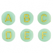 Buchstaben Perlen aus Acryl Mix Mint green-gold