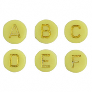 Buchstaben Perlen aus Acryl Mix Yellow-gold