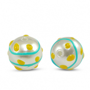 Acryl perlen Punkte Pearl-blue yellow