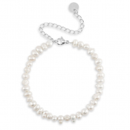 Armb&auml;nder aus Stainless Steel - Rostfreiem Stahl Perlen Silver