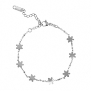 Armb&auml;nder aus Stainless Steel - Rostfreiem Stahl Blume Silver