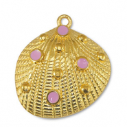 Metall Anh&auml;nger DQ Muschel Light Pink-Gold (Nickelfrei)