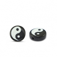 Buchstaben Perlen aus Acryl Yin & Yang Black-white