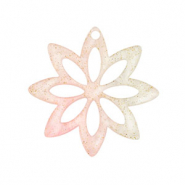 Resin Anhänger Blume Light pink