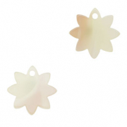 Resin Anhänger Blume Beige