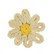 Bast Anh&auml;nger Blume 50mm Beige