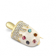 Broschen Ice Lolly Pearl white-multicolour-gold