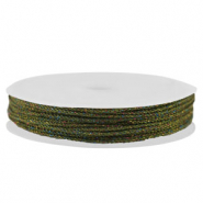 Makramee Band geflochten 1mm Dark green-multicolour metallic