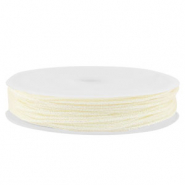 Makramee Band geflochten 0,8mm Off white metallic