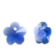 Anhänger Kristallglas Tropfen Blume Sapphire blue