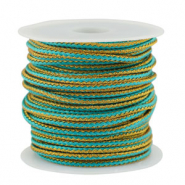 Trendy Kordel geflochten 2.3mm Turquoise-gold
