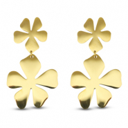 Ohrringe / Ohrstecker aus Stainless Steel - Rostfreiem Stahl Blume Gold