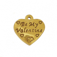 Stainless Steel - Rostfrei Stahl Anh&auml;nger Herz Gold