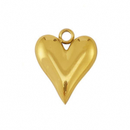 Stainless Steel - Rostfrei Stahl Anh&auml;nger Herz Gold