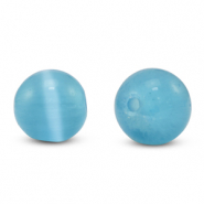 6 mm Glasperlen Cat's Eye Sky blue