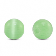 6 mm Glasperlen Cat's Eye Light green