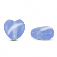 Glasperlen Cat's Eye Herz Lavender blue