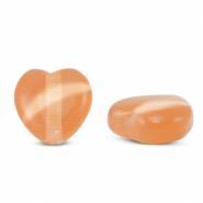 Glasperlen Cat's Eye Herz Orange