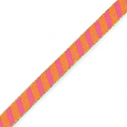 Schmuckband mit Text Streifen Orange-pink