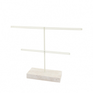 Schmuckdisplay f&uuml;r Ohrringe Natural-off white