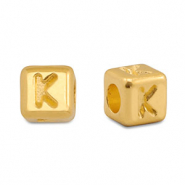 Metall Perlen Buchstabe DQ K Gold (Nickelfrei)