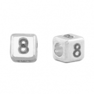Metall Perlen Buchstabe DQ 8 Antik silber (Nickelfrei)