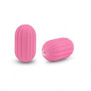 Acryl Perlen Oval Magenta pink