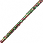 H&auml;matit Perlen Disc 2mm Green-pink-AB coating