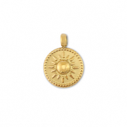 Stainless Steel - Rostfrei Stahl Anh&auml;nger Rund mit sonne Gold