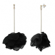 Trendy Ohrringe/Ohrstecker Chiffon Blume Black-gold