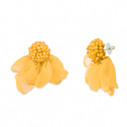 Trendy Ohrringe/Ohrstecker Chiffon Blume Yellow-gold