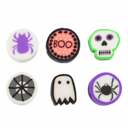 Polymer Perlen Halloween Multicolor Orange-black-white