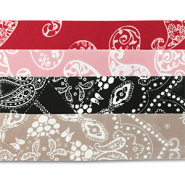 Bandana-Mix-Set 4 Stück Red-light pink-black-taupe brown