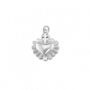 Brass TQ Metall Anhänger Hertz mit Kreuz Silver