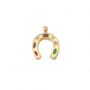 Brass TQ Metall Anhänger Hufeisen Gold