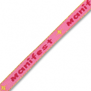 Schmuckband mit Text "Manifest" Pink-red-gold