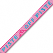 Schmuckband mit Text "Off piste" Light pink-cyan blue-magenta