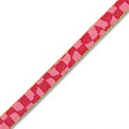 Schmuckband mit Text  Blockmuster Pink-red-gold