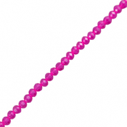Top Glas Facett Perlen 4x3mm rondellen Fuchsia pink