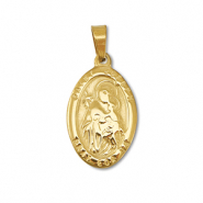 Stainless Steel - Rostfrei Stahl Anhänger Oval "Saint Joseph" Gold