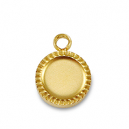 Geburtssteine Anh&auml;nger mit Fassung f&uuml;r SS16 Flatback aus Stainless Steel Gold