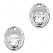 BY31® Stainless Steel - Rostfrei Stahl Anhänger Engelszahlen 666 / Reflect Silver