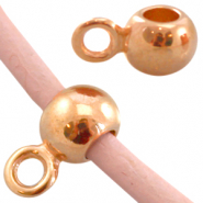 DQ Metall Anh&auml;nger mit &Ouml;se (f&uuml;r 2mm Leder) Rosegold (Nickelfrei)